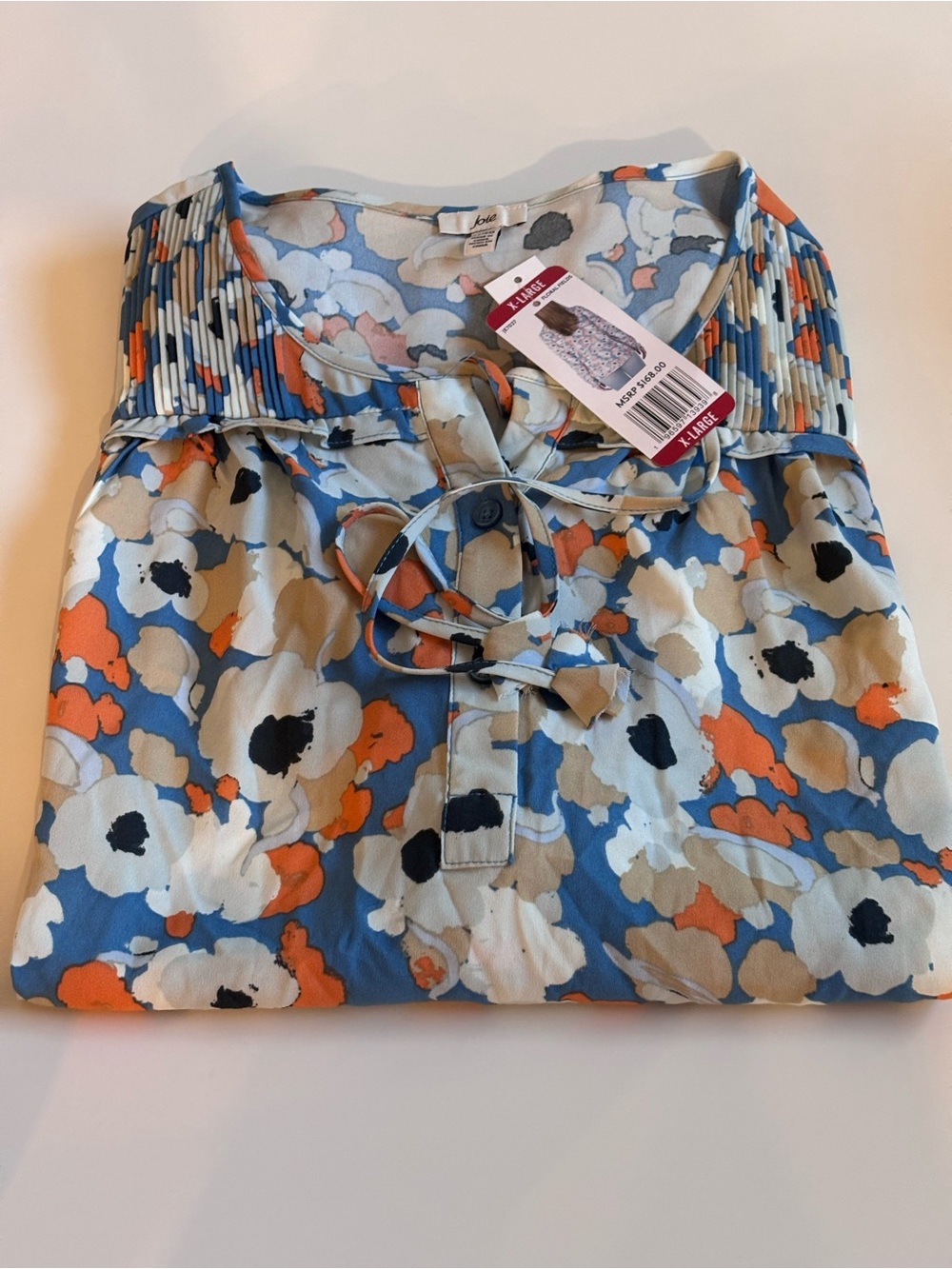 Joie Blue Floral Fields Peasant Blouse, Women’s XL, Multi color, NWT